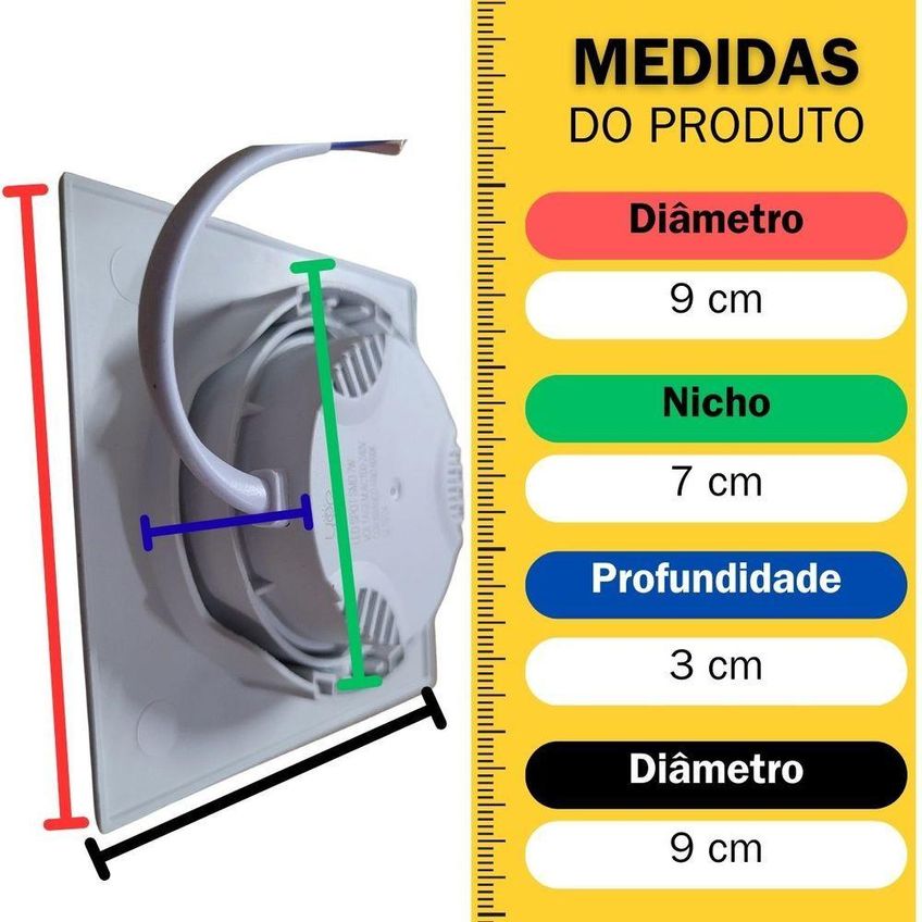 Spot Led De Embutir Quadrado 7w Direcionável 6000k Branco - imagem 3
