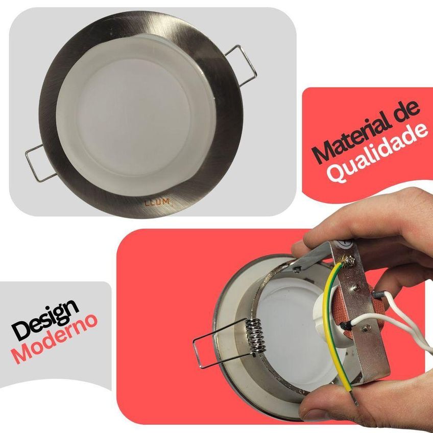 Spot De Embutir Aqua Plus IP44 Prova D'água Níquel Llum - imagem 3