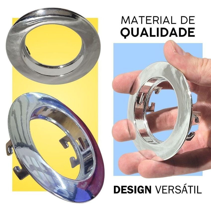 Spot De Embutir Redondo Fixo Cromado MR16 GU10 Bivolt Decorshop - imagem 5
