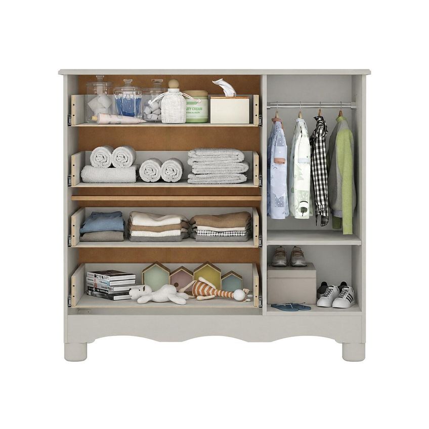 Cômoda Infantil 95cm 1 Porta Com Vidro E 4 Gavetas Ternura Multimóveis MP4479 - Off White - imagem 5