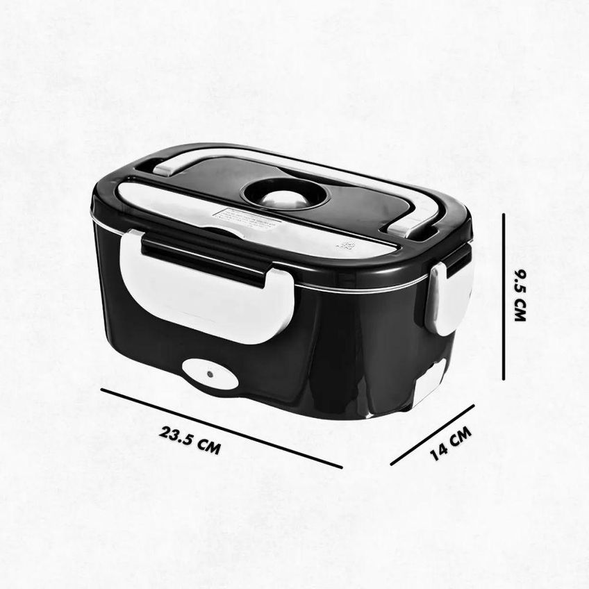 Marmita Elétrica Portátil Bivolt Aquece Refeição Em 30 Minutos Preta Com Aço Inox Vedada Utimix - imagem 3