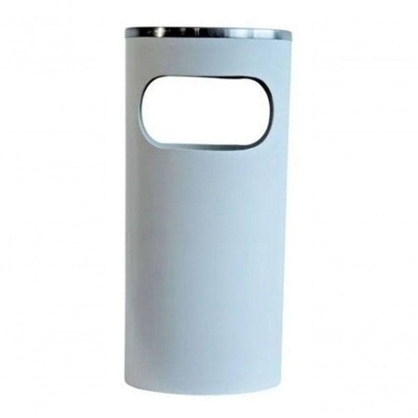 Cinzeiro Lixeira Plástico Polipropileno 53cm X 24cm Preto Branco Cinza Com Aro Em Alumínio 22l - imagem 2