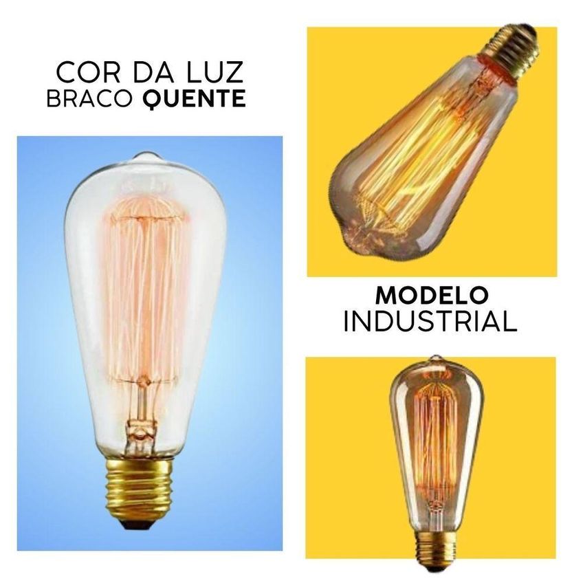 Lâmpada Vintage Filamento Lt45-sc-40w Dimerizável 2200k 40w E27 220v Amarelo Gmh - imagem 5