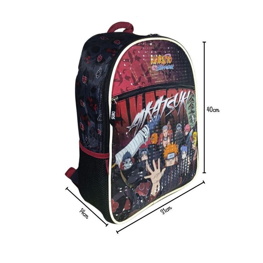 Mochila Pacific Naruto Akatsuki Rising Preto Escolar - imagem 3