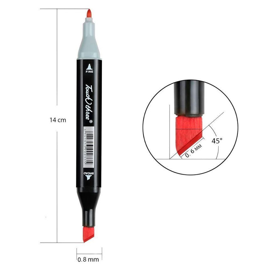 Kit Marcadores Ponta Dupla Fina 0 E 6mm E Pincel 0 E 8mm 48 Unidades Com Estojo Colorido - imagem 4