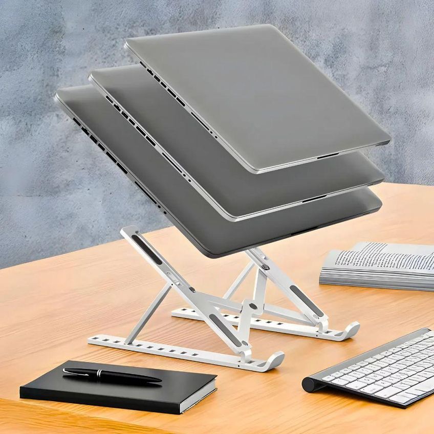 Suporte Para Notebook Ajustável Em Altura Ergonômico Dobrável Universal Utimix - imagem 5