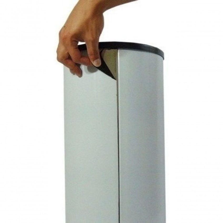 Lixeira De Copos De Água 30l Em Aço Inox Com Tampa Plástica Branco Cinza Preto Azul Vermelho - imagem 3