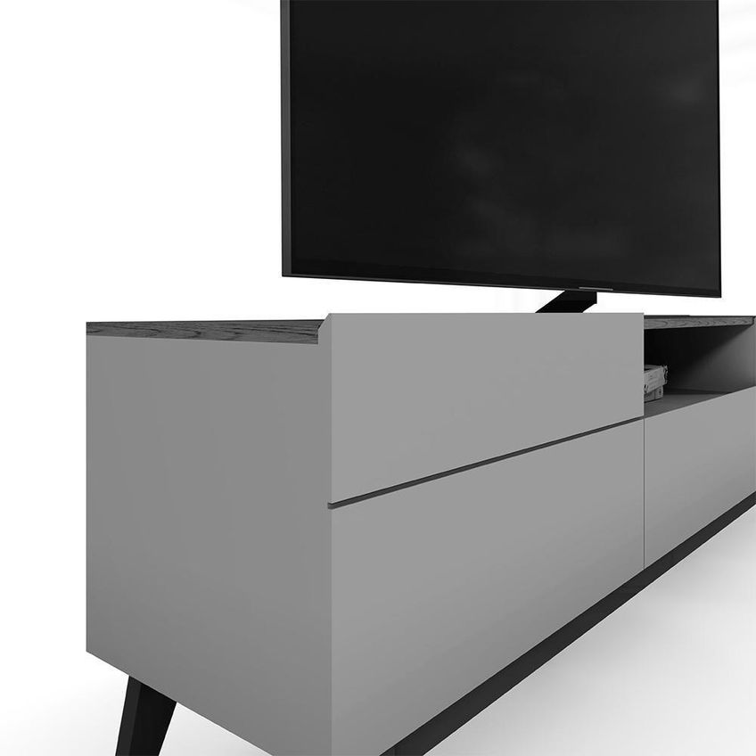 Rack Bancada Diadema Para TV 75" 200cm MDF MDP com Nicho Central Off White Canela Mbler - imagem 5