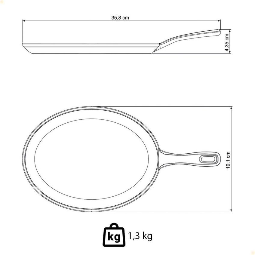 Chapa Oval Tramontina Em Ferro Fundido Com Acabamento Pre-seasoned 18 Cm 0,4 L 28765018 - imagem 3