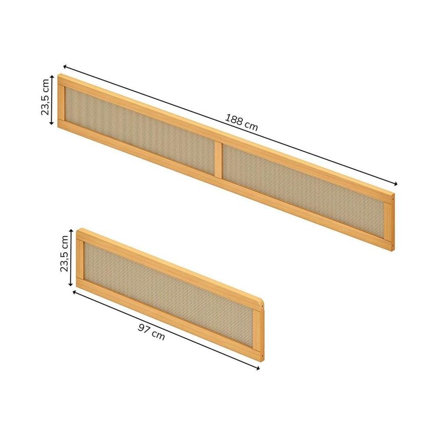 Kit Grades De Proteção Madeira Maciça E Rattan Magna Kids Casatema Marrom/natura Natural - imagem 2