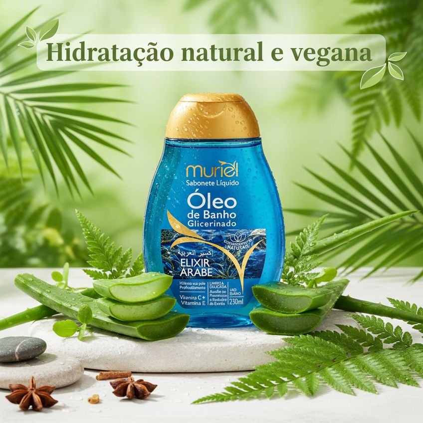 Sabonete Liquido Oleo De Banho Glicerinado Elixir Árabe Muriel 230ml - imagem 4