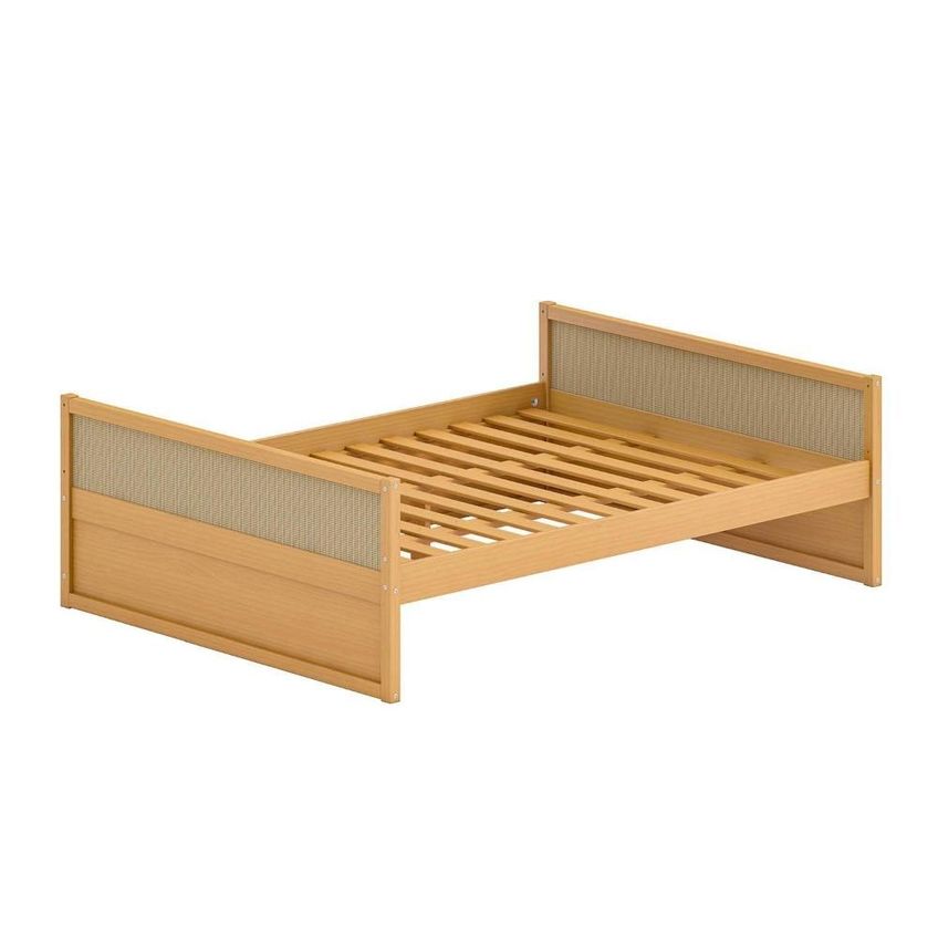 Cama Casal Em Madeira Maciça E Rattan Magna Kids Casatema Marrom/natural Natural - imagem 2