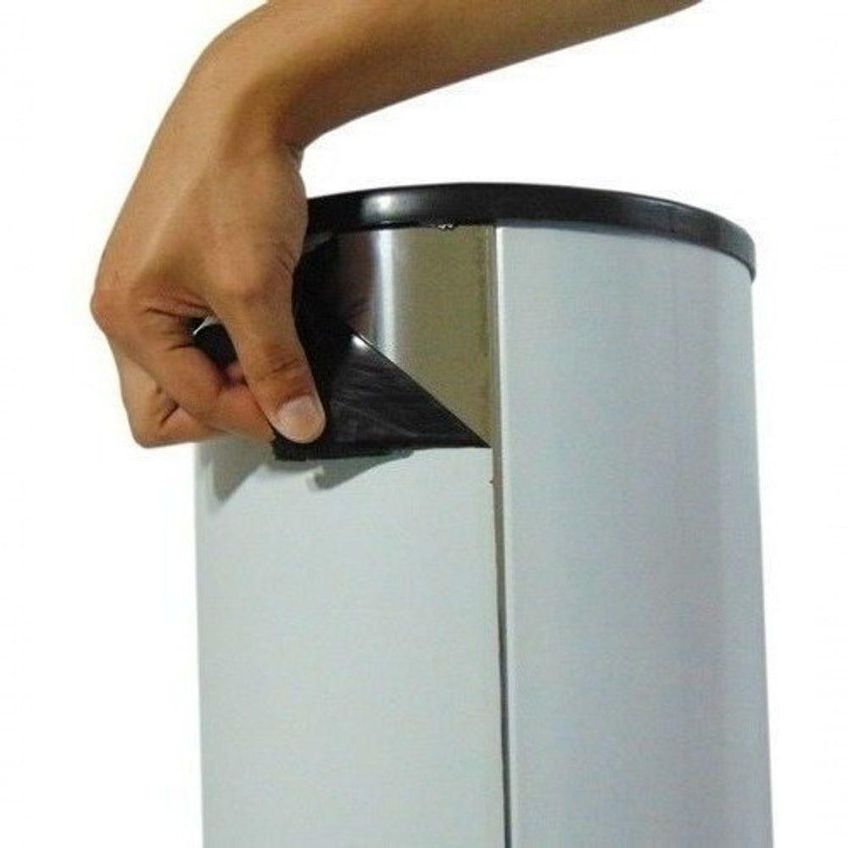 Lixeira De Copos De Água Em Aço Inox 30l Azul Branco Cinza Preto Premium Colchões - imagem 3