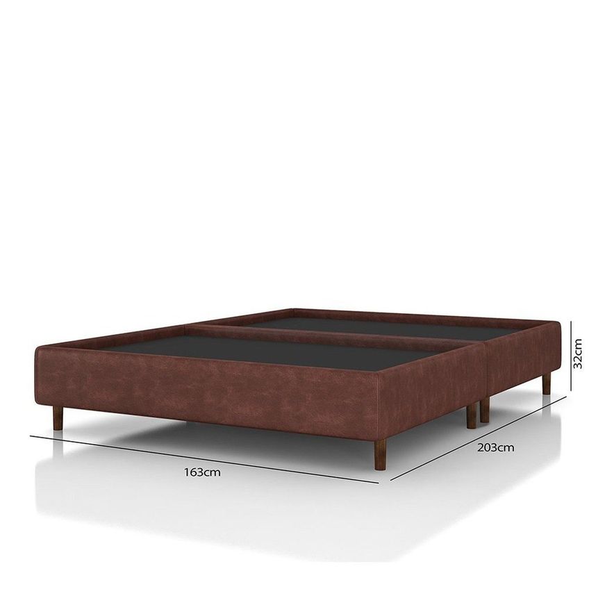 Base Box Queen Courino Florença 143x193 Cm Mogno - imagem 3