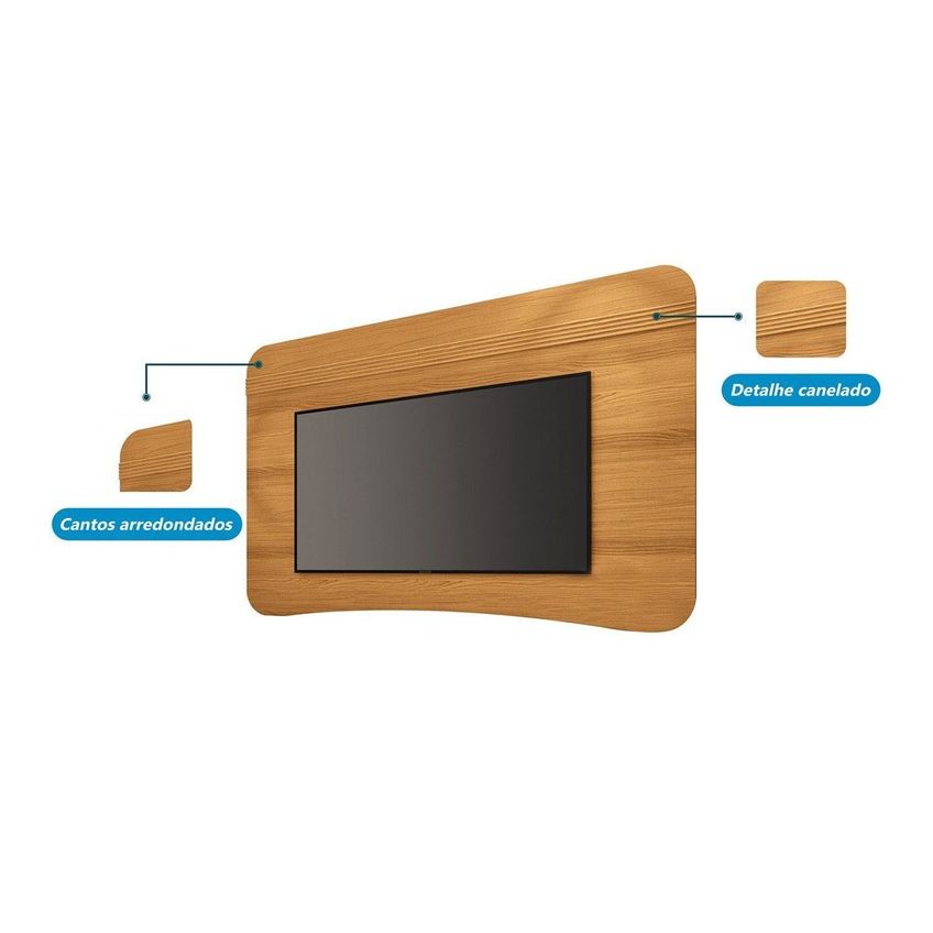 Painel Para TV Até 80" Polegadas 132cm X 200cm Hera Espresso Móveis Cinamomo - imagem 4