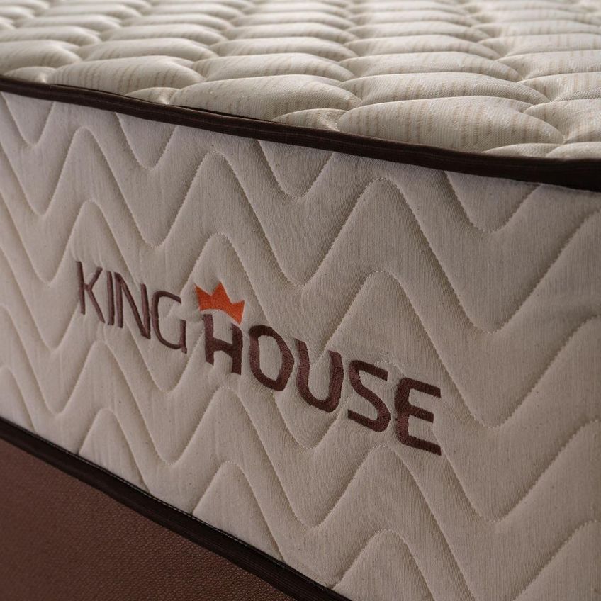 Cama Box Com Colchão Solteiro San Diego Espuma Courino Cinza King House 96cm - imagem 5
