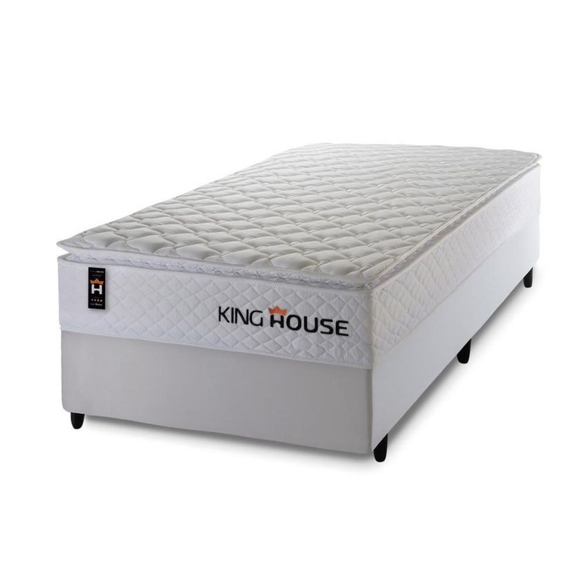 Cama Box Solteiro New Moon Molas Ensacadas Courino Branco King House - imagem 4