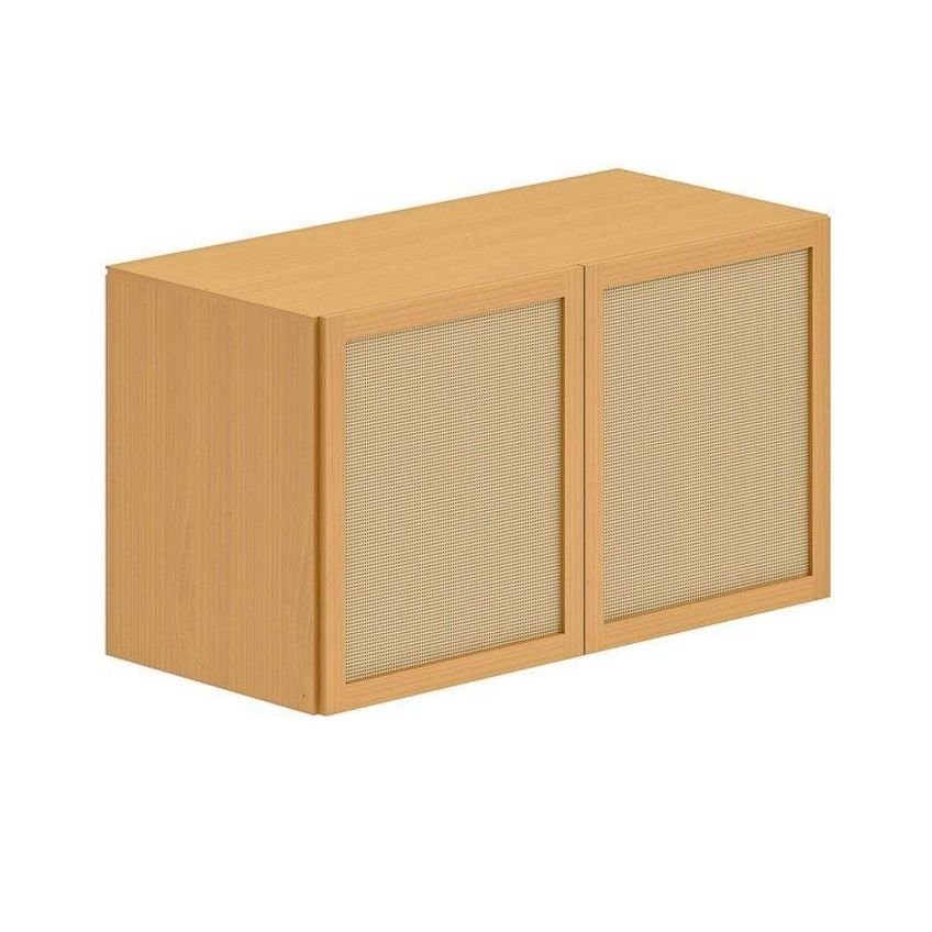 Armário Aéreo 120cm Em Madeira Maciça E Rattan Magna Kids Casatema Madeiraoriginals Marrom/natura Mel Com Rattan - imagem 2