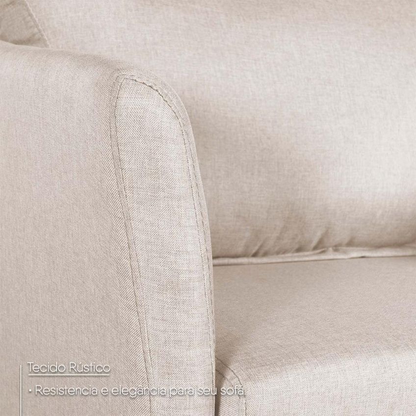 Poltrona Oliver Decorativa Bouclê Bege King House - imagem 2