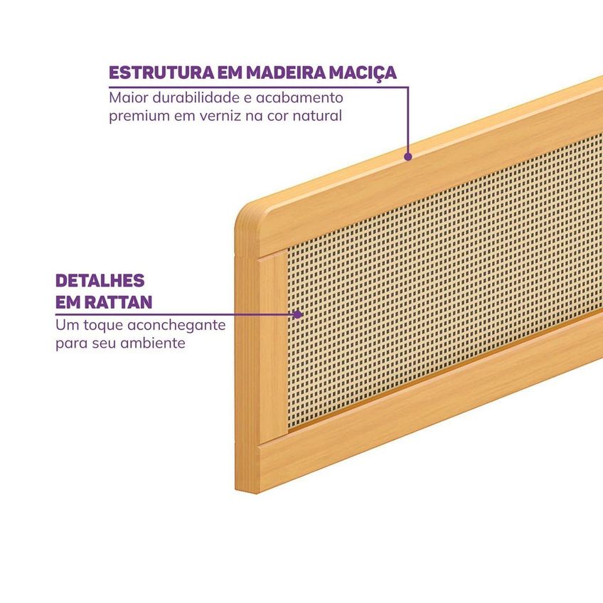 Kit Grades De Proteção Madeira Maciça E Rattan Magna Kids Casatema Madeiraoriginals Marrom/natura Natural - imagem 3