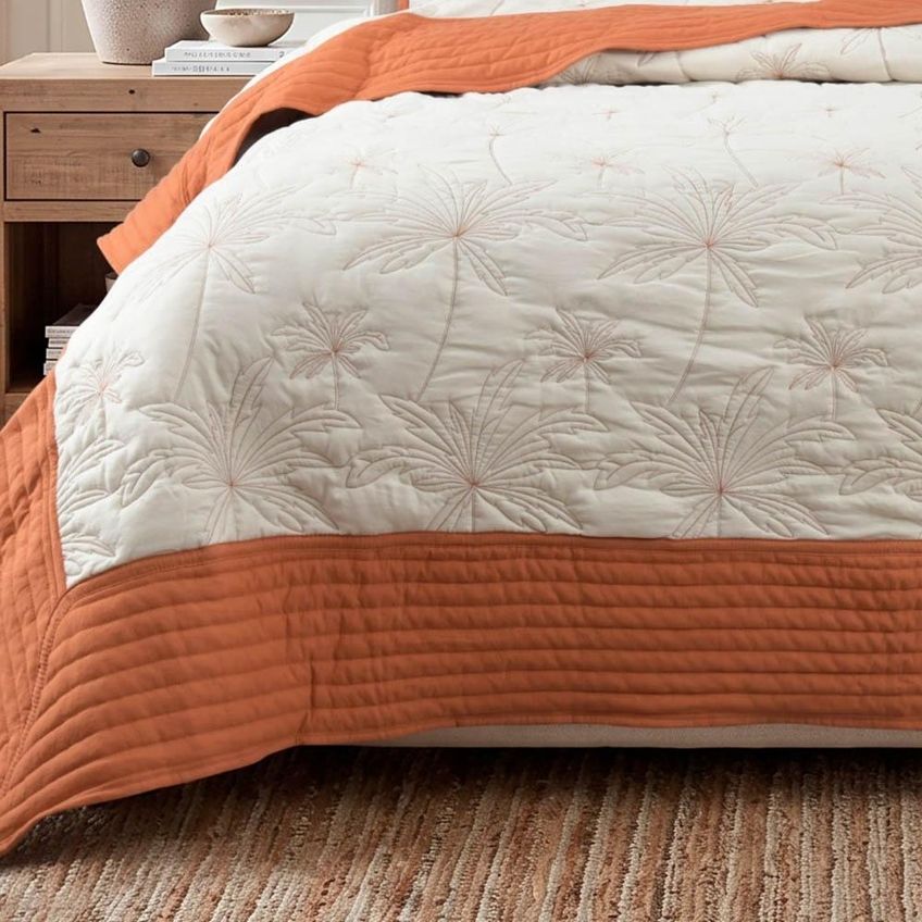 Kit Cobre Leito Egeu Casal Percal 300 Fios Colcha Matelassê Alto Relevo 3 Peças Terracota - imagem 3