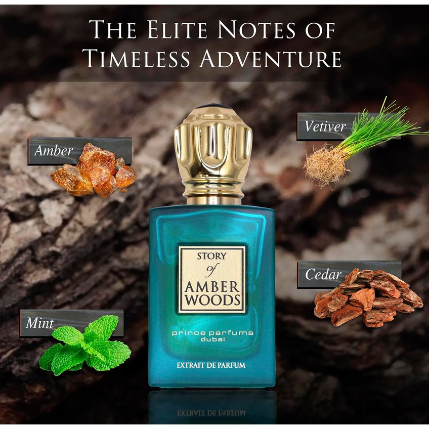 Perfume Prince Parfums Dubai Amber Woods 100ml Para Homens - imagem 3