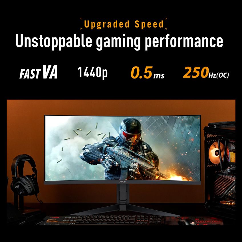 Monitor Asus Vg34wqml5a 34" Ultrawide 250hz 0,5 Ms Hdr - imagem 3