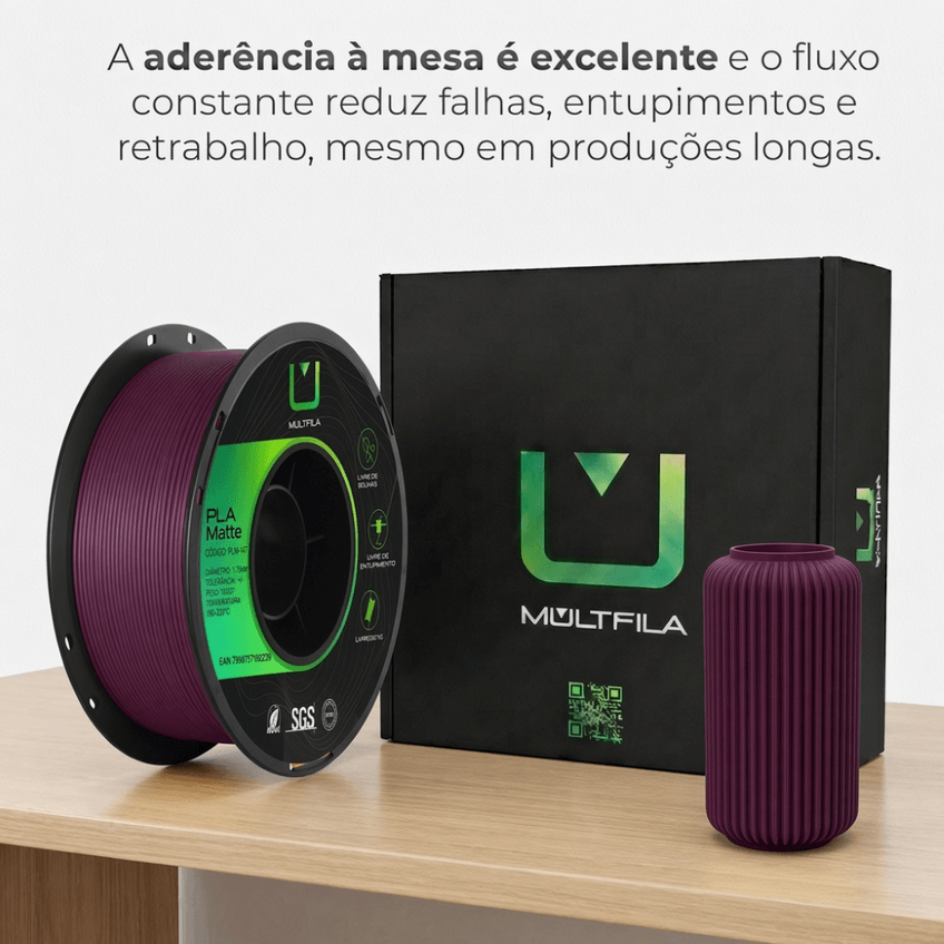 Filamento 3D PLA Matte Fosco Vinho Multfila 1.75mm 1kg - imagem 3