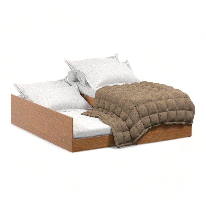 Cama Bibox Solteiro Matrix Com Cama Auxiliar MDF-MDP Marrom Tebarrot Móveis - imagem 2