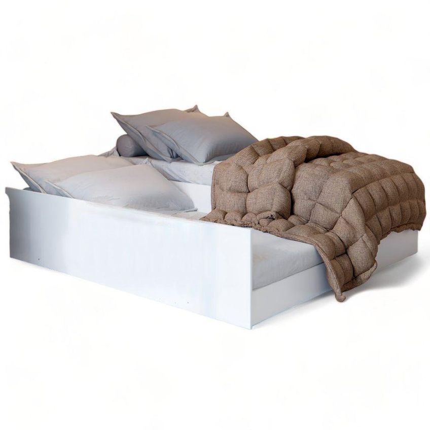 Cama Bibox Solteiro Matrix Com Auxiliar MDF E MDP Branco Tebarrot Móveis - imagem 2