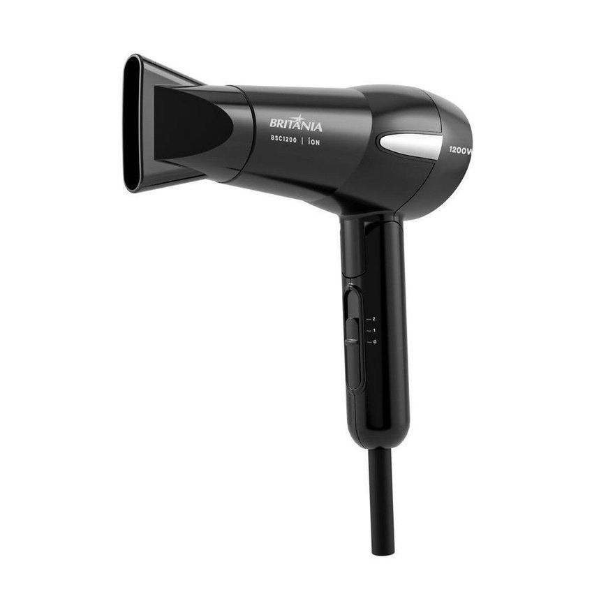 Secador De Cabelos Bsc1200 1200w Ion Tourmaline 2 Temperaturas Preto Britânia Bivolt - imagem 5