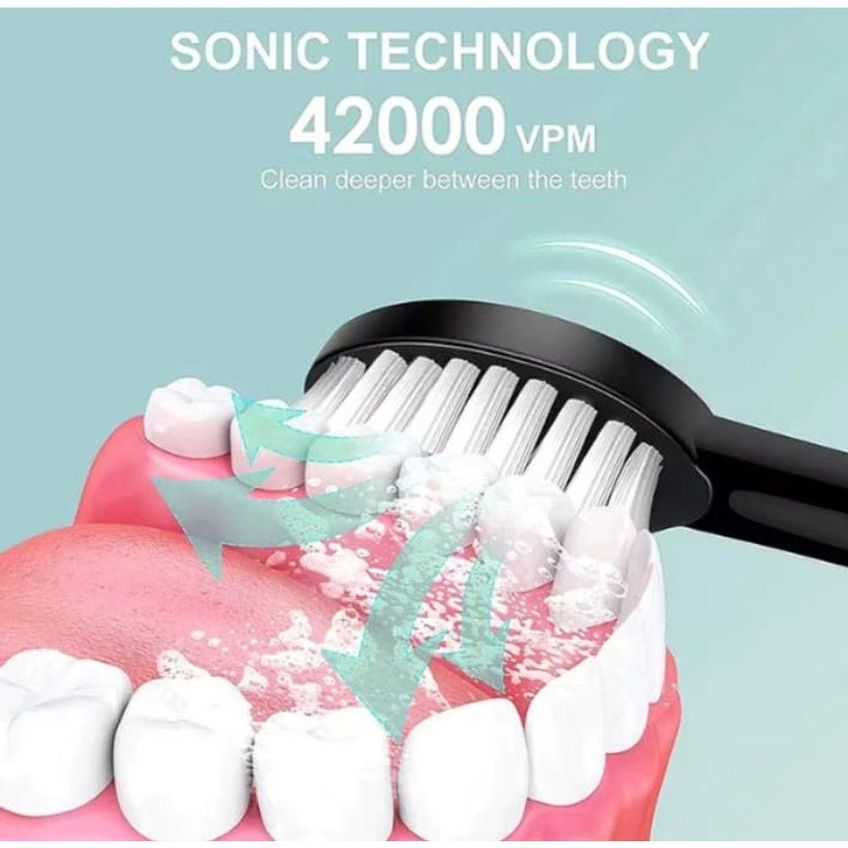 Escova De Dentes Elétrica Kz Utilidades Ipx7 Com 6 Modos Bivolt Preto - imagem 3