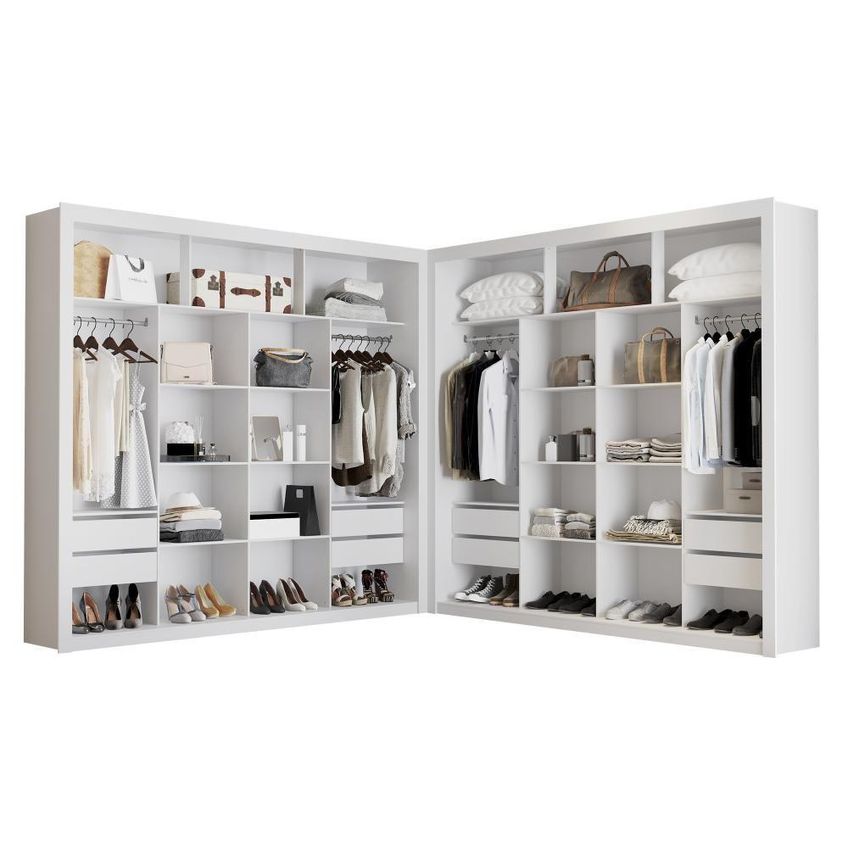 Closet Duplo NT6060 100% MDF Branco Amoudi Móveis Branco - imagem 2