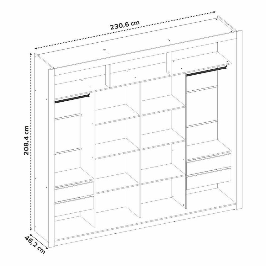 Closet Duplo NT6060 100% MDF Branco Amoudi Móveis Branco - imagem 3