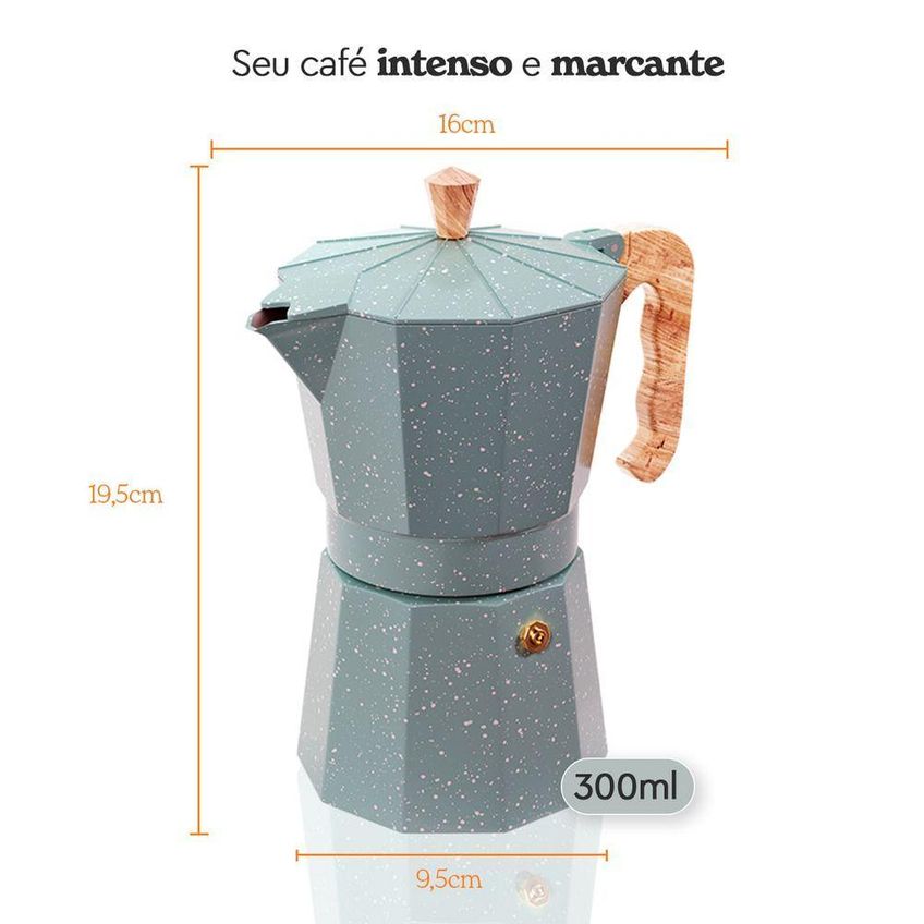 Cafeteira Italiana Verona 6 Xícaras Em Alumínio Verde Brinox - imagem 4