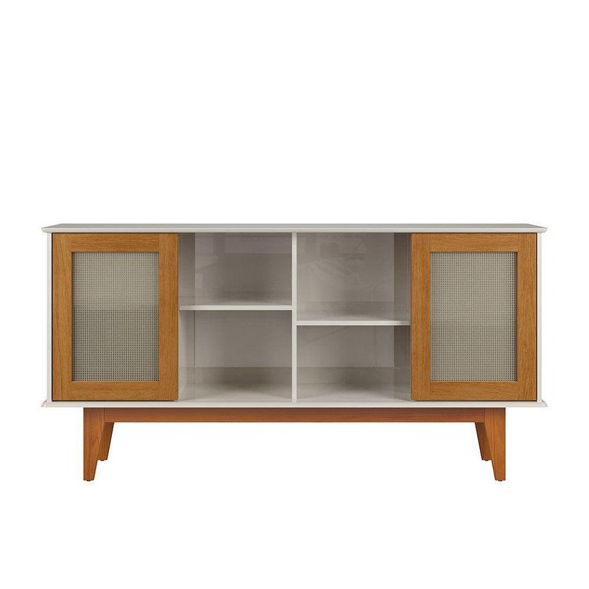 Buffet Detroit 4 Portas MDF-MDP-PINUS 164cm Off White Nature Tebarrot - imagem 2