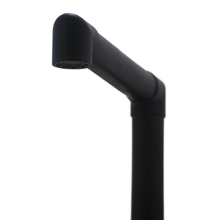 Torneira Lavatório Mesa 3095 Bica Móvel Alavanca Aço Inoxidável Fosco Rustic Preto Shop Hidráulica - imagem 5