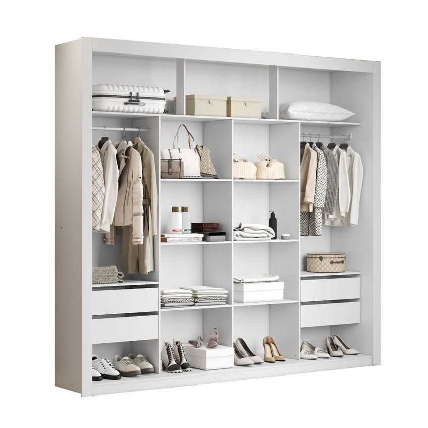 Closet 100% MDF 4 Gavetas 230 cm NT6060 Branco Amoudi Móveis Branco - imagem 4