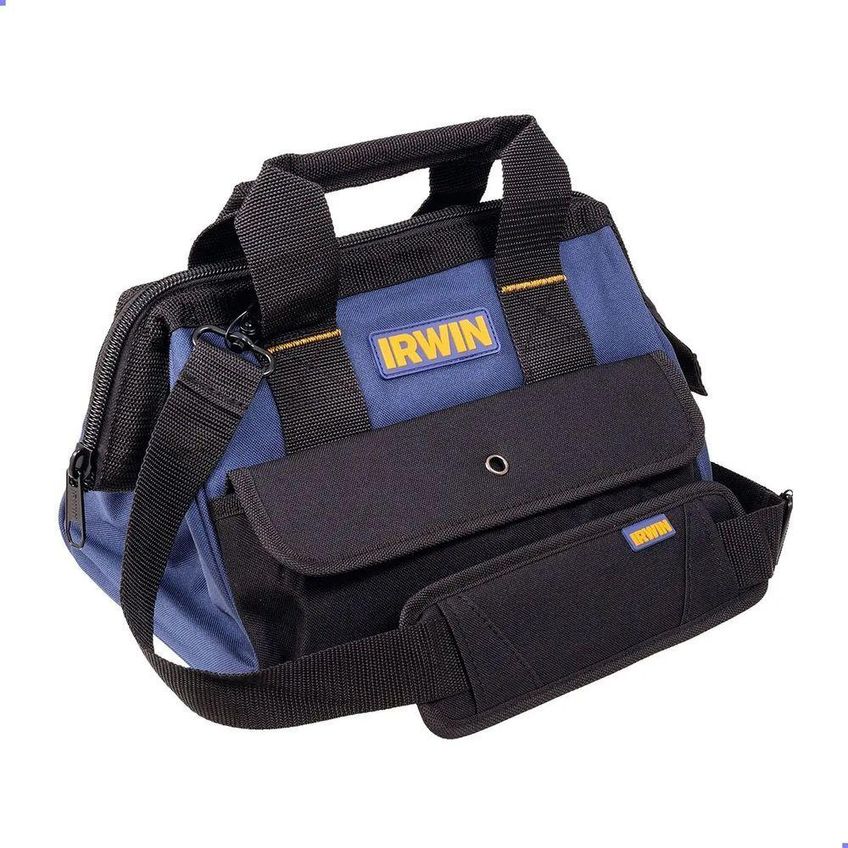 Mala 12 Irwin Standard Para Ferramentas Com Compartimento Principal Em Ziper Azul E Preta - imagem 2