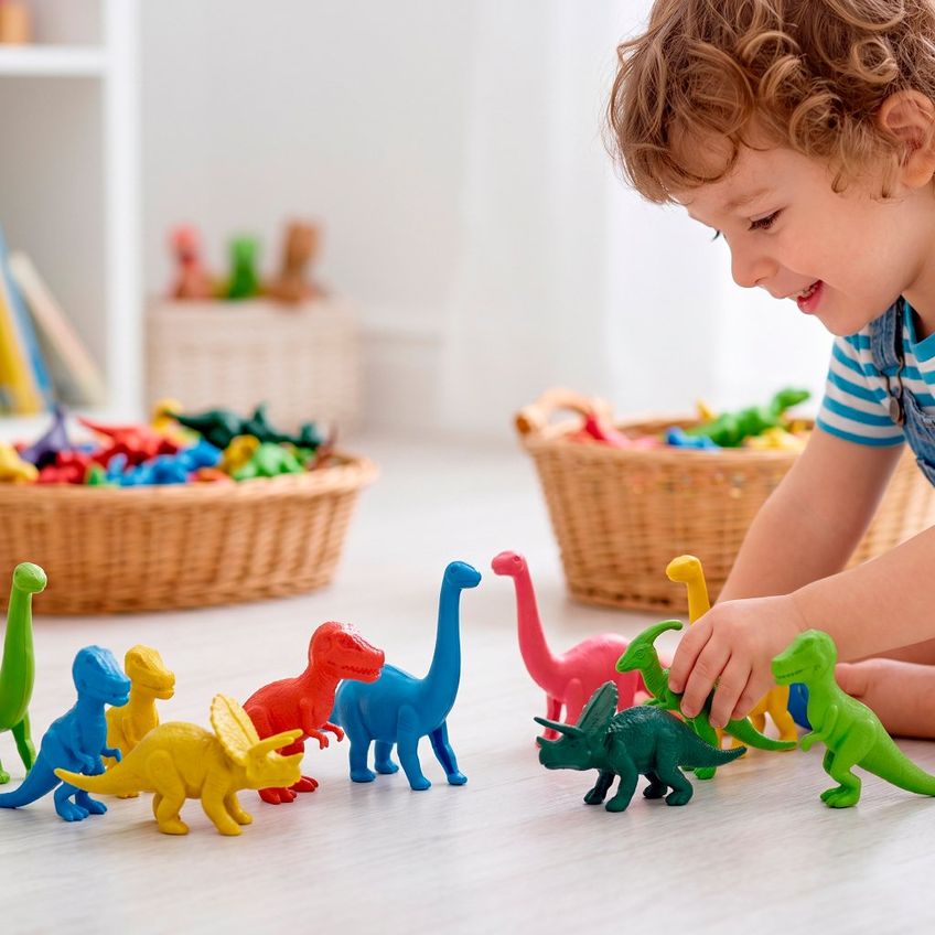 Kit Criativo Bloco De Montar 27 Peças Com 16 Mini Dinossauros - imagem 3