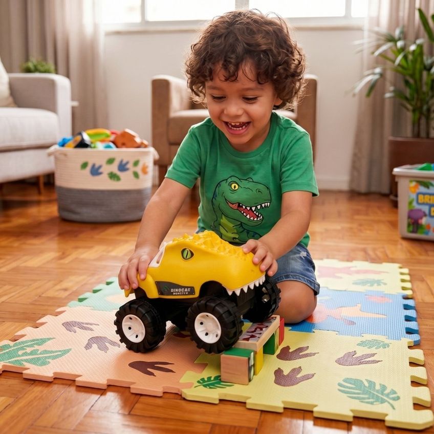 Carrinho Dinocar Monster Off-road Amarelo - imagem 3