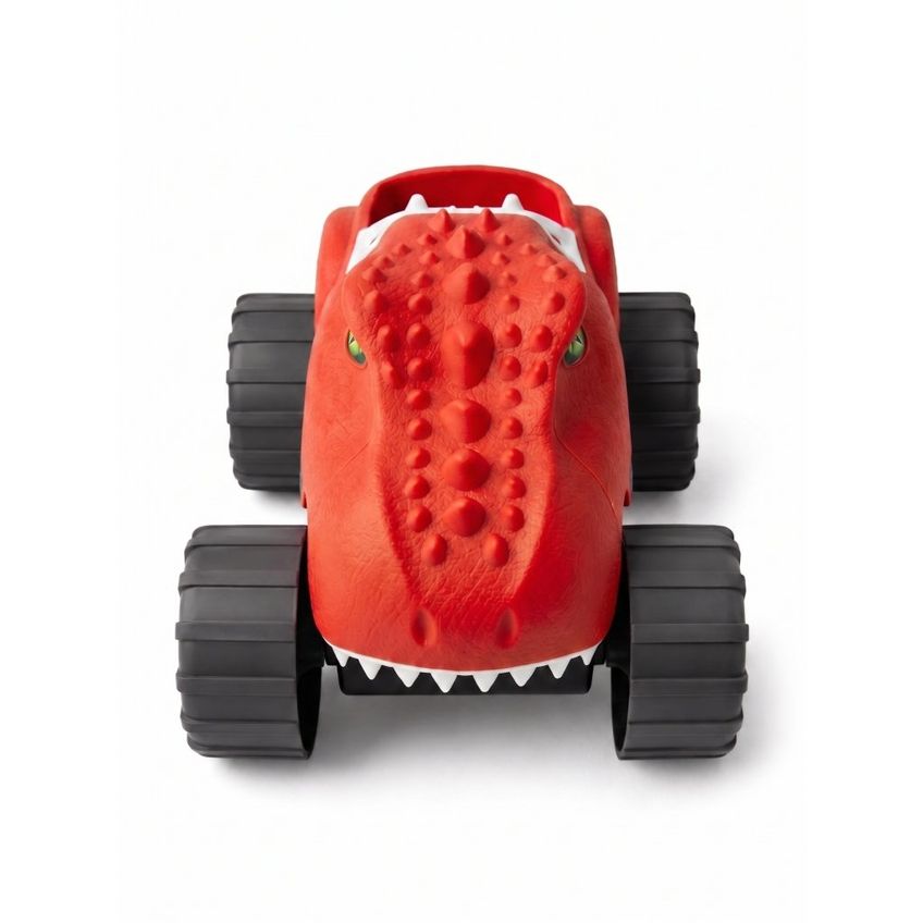 Kit Carrinho Dinocar Monster Com 8 Mini Dinossauros Vermelho - imagem 3