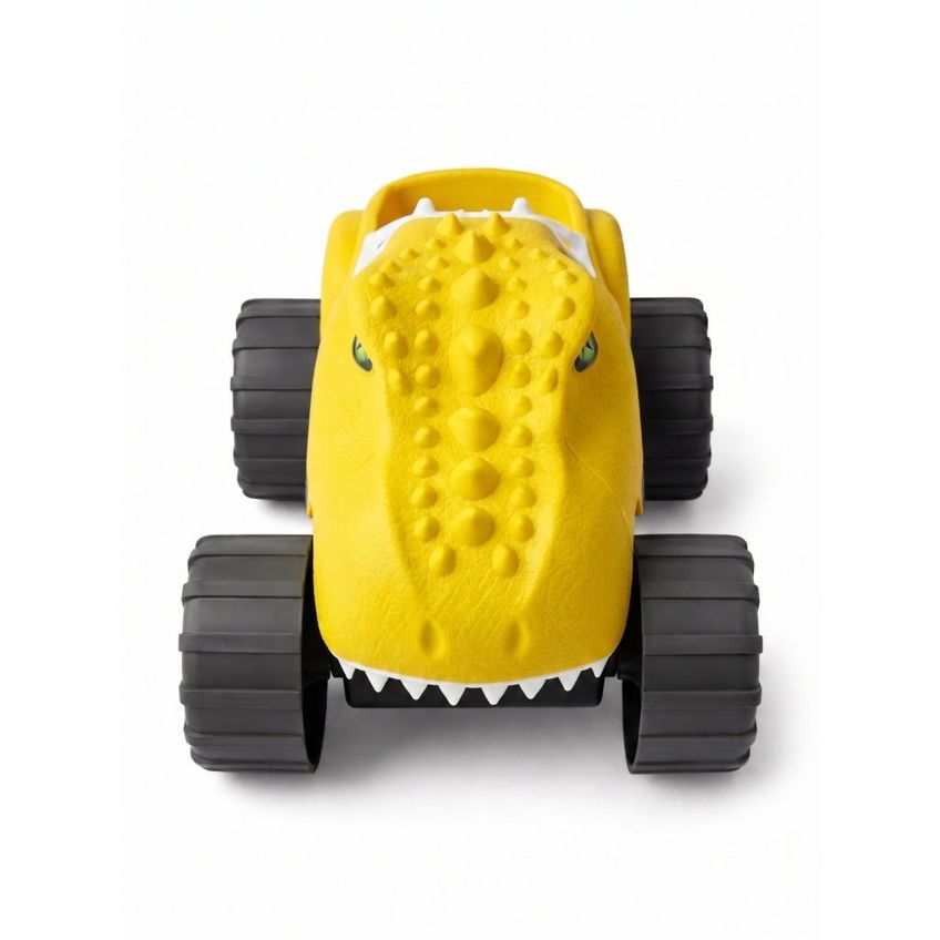 Kit Carrinho Dinocar Monster Com 8 Mini Dinossauros Amarelo - imagem 3