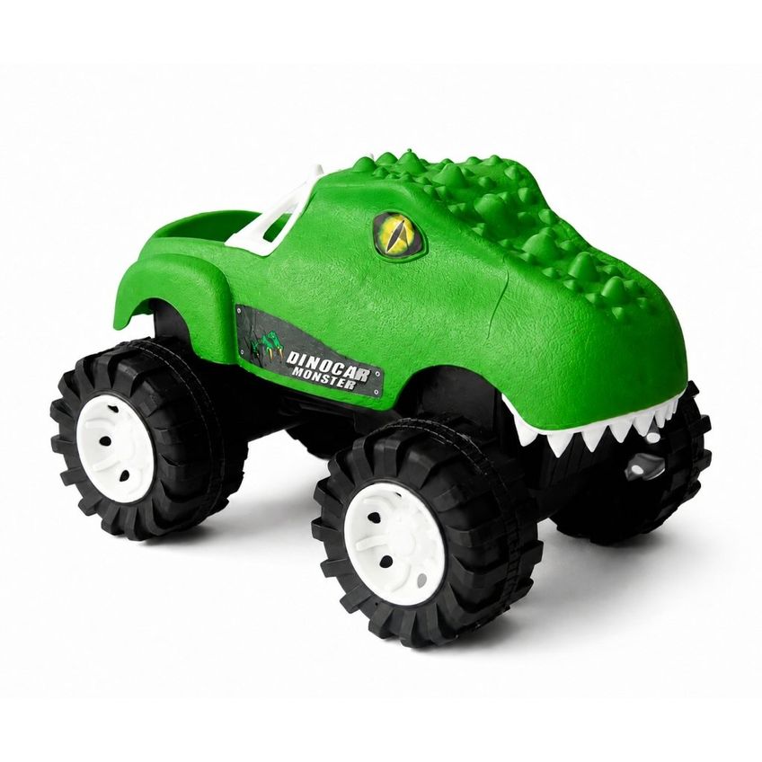 Kit Carrinho Dinocar Monster Com 8 Mini Dinossauros Verde - imagem 4