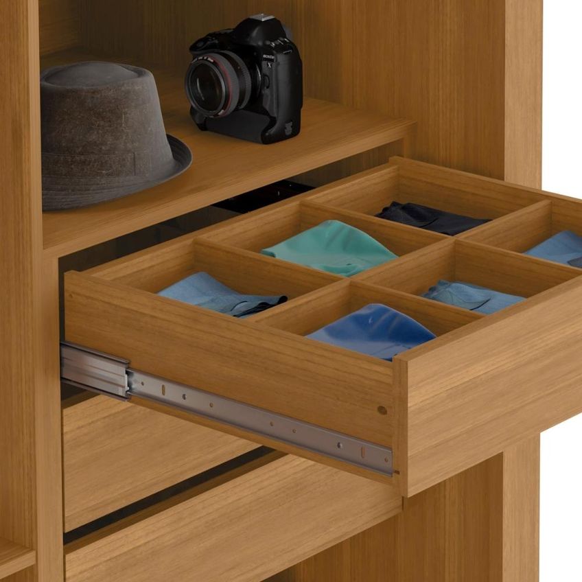 Guarda Roupa Casal 2 Portas De Correr Com Espelho Imperio 272 Cm Cinamomo Areia Zanz - imagem 5