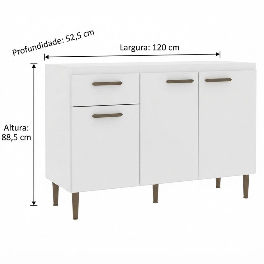Balcão Para Pia Berlin 120cm Mdp Pintura Uv Decibal - imagem 3