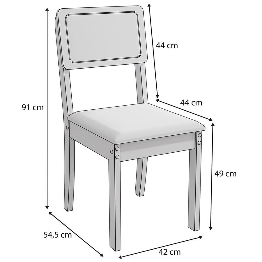 Kit 2 Cadeiras Gardeni MDF Pintura Touch 2CAD170CN Kappesberg - imagem 3