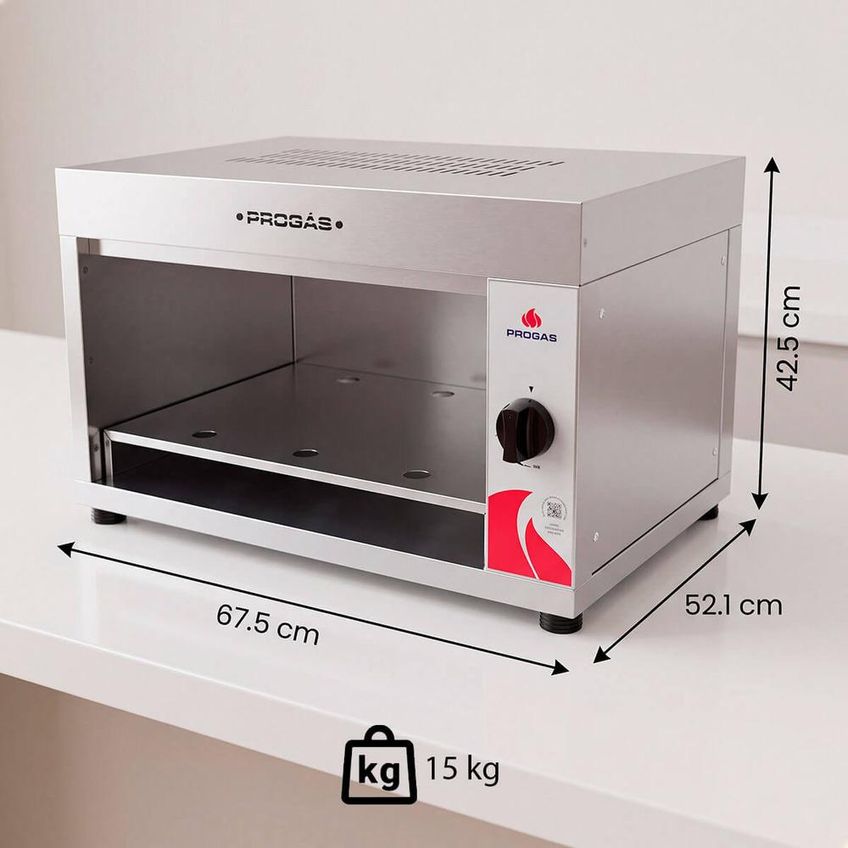 Forno Gratinador Salamandra Progás A Gás Queimador Infravermelho Em Inox PRS-62G - imagem 3