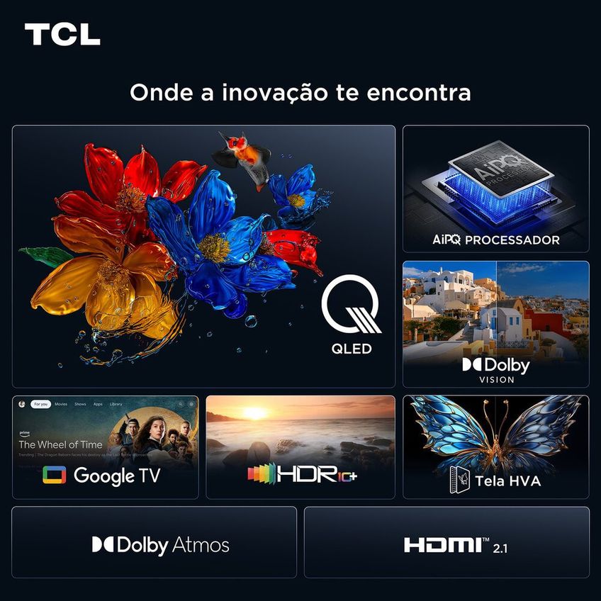 Smart TV 75T6C 75 Polegadas 4K UHD QLED Google TV TCL - imagem 5