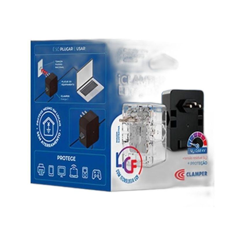 Filtro Contra Surtos Dps 3p Energia 3 Proteção Para Até 3 Equipamentos Transparente Clamper 127-220v - imagem 4